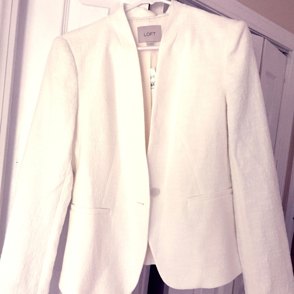 LOFT White Blazer Size 6